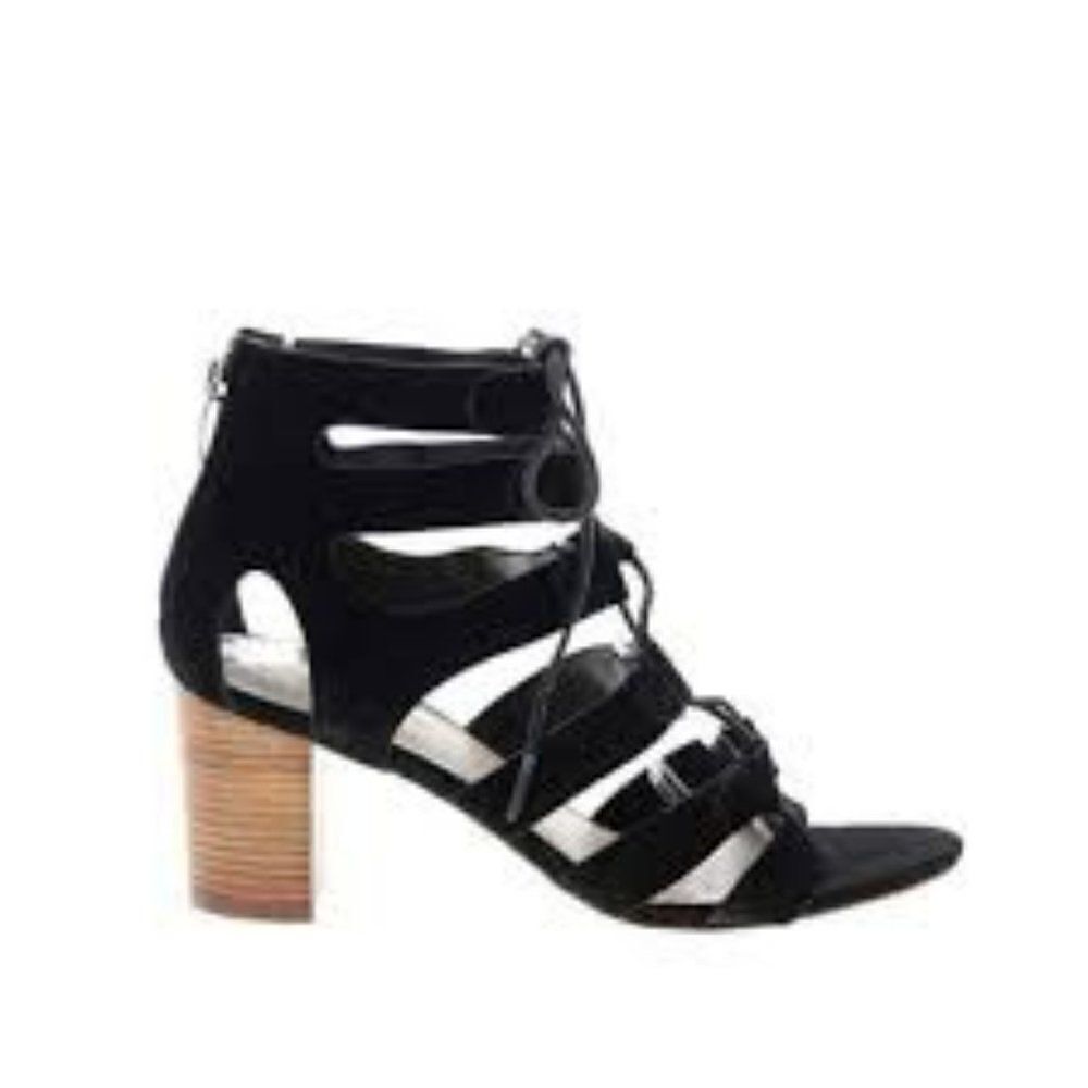 Marc Fisher Suede Paradox Gladiator Sandal Black Size 7 Wide Eeeuc